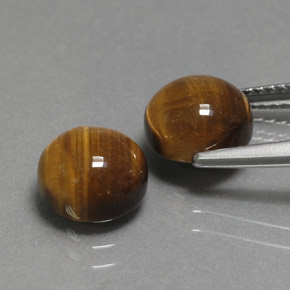 カラットの天然ゴールドブラウンTiger's Eye（8.00 mm・ラウンドカット）