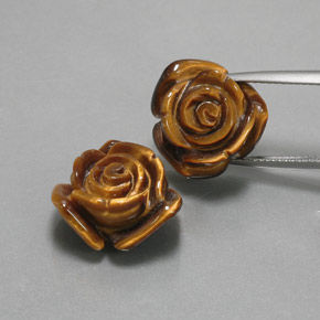 カラットの天然ゴールドブラウンTiger's Eye（15.2×14.2 mm・ファンシーシェイプ）