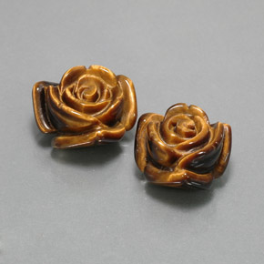 カラットの天然ゴールドブラウンTiger's Eye（15.2×14.2 mm・ファンシーシェイプ）