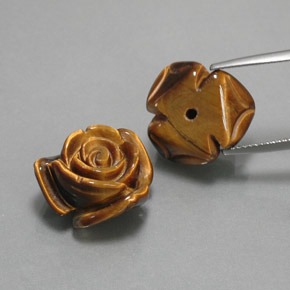 カラットの天然ゴールドブラウンTiger's Eye（15.2×14.2 mm・ファンシーシェイプ）