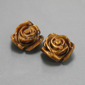 カラットの天然ゴールドブラウンTiger's Eye（16.1×15.6 mm・ファンシーシェイプ）