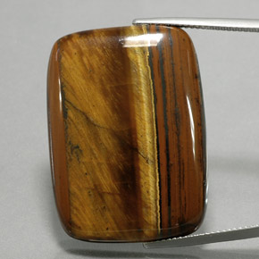 47.03カラットの天然ゴールドブラウンタイガーズアイ、クッションカット、オペーク