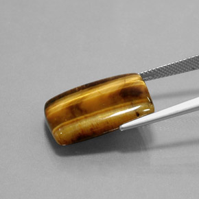 13.18カラットの天然ゴールドブラウンタイガーズアイ、バゲット、オペーク
