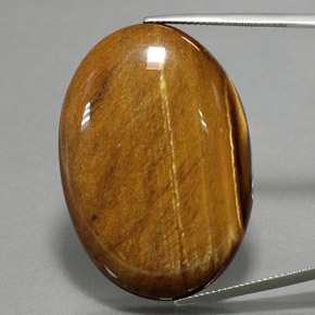 68.47カラットの天然ゴールドブラウンTiger's Eye（39.2×27.1 mm・オーバルカット）