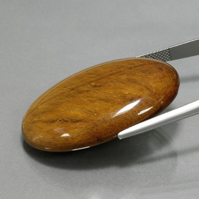 68.47カラットの天然ゴールドブラウンTiger's Eye（39.2×27.1 mm・オーバルカット）