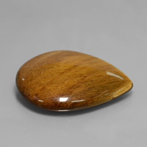 30.37カラットの天然ゴールドブラウンTiger's Eye（28.1×23.9 mm・洋梨の形）