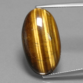 19.73カラットの天然ゴールドブラウンTiger's Eye（23.7×13.6 mm・オーバルカット）