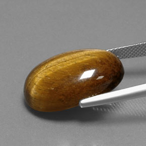 18.74カラットの天然ゴールドブラウンTiger's Eye（21.6×14.4 mm・オーバルカット）