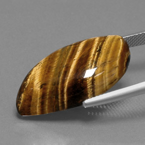 18.41カラットの天然ゴールドブラウンタイガーズアイ、ファンシーシェイプ、オペーク
