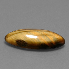 14.53カラットの天然ゴールドブラウンTiger's Eye（27.3×11 mm・マーキス）