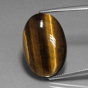 20.40カラットの天然ゴールドブラウンTiger's Eye（24.7×16.7 mm・オーバルカット）