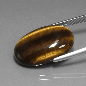 20.40カラットの天然ゴールドブラウンTiger's Eye（24.7×16.7 mm・オーバルカット）