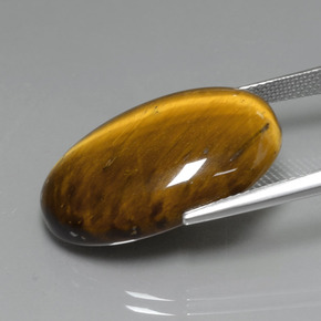 19.59カラットの天然ゴールドブラウンTiger's Eye（24.7×16.6 mm・オーバルカット）