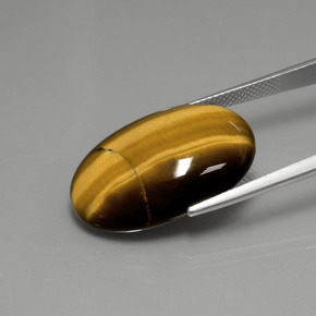 18.94カラットの天然ウォームブラウンタイガーズアイ、オーバルカット、オペーク