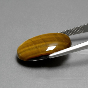 19.87カラットの天然ゴールドブラウンTiger's Eye（24.7×16.6 mm・オーバルカット）