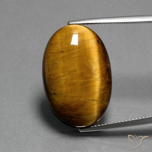 20.82ct 天然 ウォームブラウン タイガーズアイ, 楕円形, オペーク