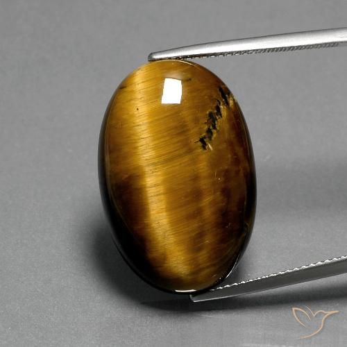 20.77ct 天然 ウォームブラウン タイガーズアイ, 楕円形, オペーク