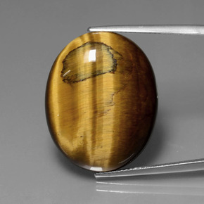 22.74カラットの天然ゴールドブラウンTiger's Eye（25.3×20.2 mm・オーバルカット）