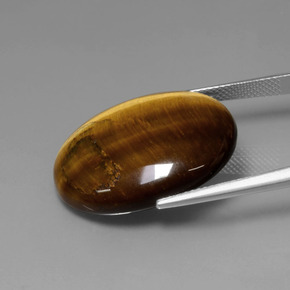 22.74カラットの天然ゴールドブラウンTiger's Eye（25.3×20.2 mm・オーバルカット）