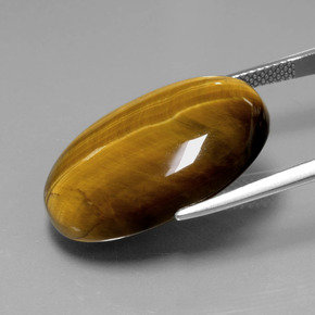 20.54カラットの天然ゴールドブラウンTiger's Eye（24.7×16.6 mm・オーバルカット）