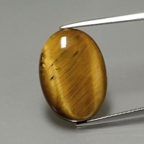 7.51カラットの天然ゴールドブラウンTiger's Eye（17.9×12.9 mm・オーバルカット）