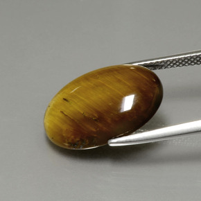 7.51カラットの天然ゴールドブラウンTiger's Eye（17.9×12.9 mm・オーバルカット）