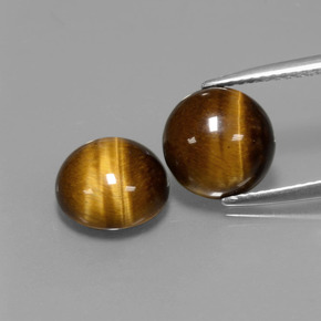 カラットの天然ゴールドブラウンTiger's Eye（9.04 mm・ラウンドカット）