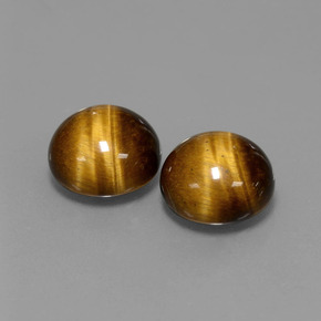 カラットの天然ゴールドブラウンTiger's Eye（9.04 mm・ラウンドカット）