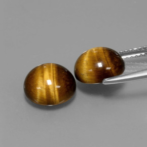 カラットの天然ゴールドブラウンTiger's Eye（9.04 mm・ラウンドカット）