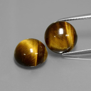 カラットの天然ゴールドブラウンTiger's Eye（10.07 mm・ラウンドカット）