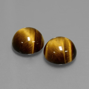カラットの天然ゴールドブラウンTiger's Eye（10.07 mm・ラウンドカット）