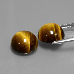 カラットの天然ゴールドブラウンTiger's Eye（10.07 mm・ラウンドカット）