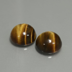 カラットの天然ゴールドブラウンTiger's Eye（10.14 mm・ラウンドカット）