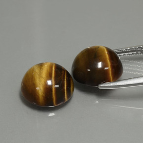カラットの天然ゴールドブラウンTiger's Eye（10.14 mm・ラウンドカット）