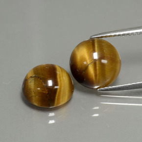 カラットの天然ゴールドブラウンTiger's Eye（10.02 mm・ラウンドカット）