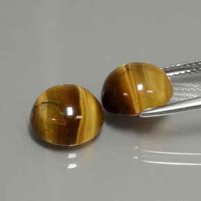 カラットの天然ゴールドブラウンTiger's Eye（10.02 mm・ラウンドカット）