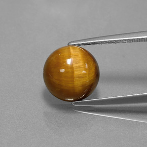 3.69カラットの天然ゴールドブラウンTiger's Eye（10.06 mm・ラウンドカット）