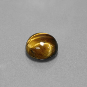 3.72カラットの天然ゴールドブラウンTiger's Eye（10.08 mm・ラウンドカット）