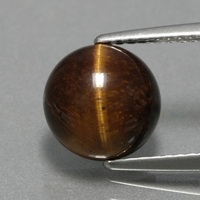 2.79カラットの天然ゴールドブラウンTiger's Eye（9.05 mm・ラウンドカット）
