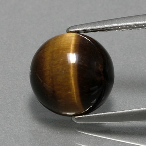 2.78カラットの天然ゴールドブラウンTiger's Eye（9.07 mm・ラウンドカット）
