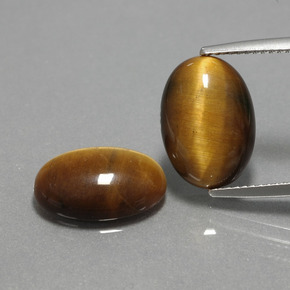 カラットの天然ゴールドブラウンTiger's Eye（14×10 mm・オーバルカット）