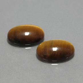 カラットの天然ゴールドブラウンTiger's Eye（14×10 mm・オーバルカット）