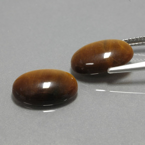 カラットの天然ゴールドブラウンTiger's Eye（14×10 mm・オーバルカット）