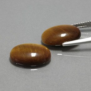 カラットの天然ゴールドブラウンTiger's Eye（14×10 mm・オーバルカット）