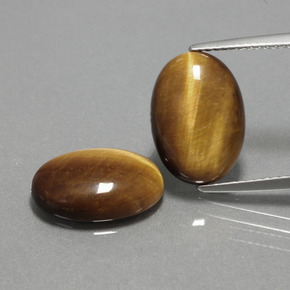 カラットの天然ゴールドブラウンTiger's Eye（14×10 mm・オーバルカット）