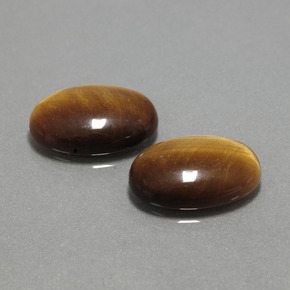 カラットの天然ゴールドブラウンTiger's Eye（14×10 mm・オーバルカット）