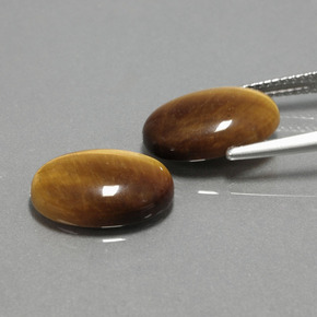 カラットの天然ゴールドブラウンTiger's Eye（14×10 mm・オーバルカット）