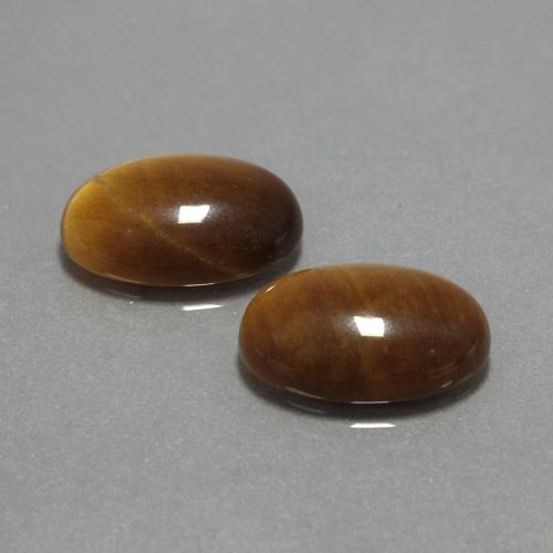9.04カラットの天然ゴールデンブラウンTiger's Eye（14×10 mm・オーバルカット）