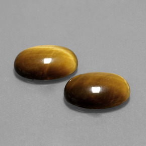 9.10カラットの天然ミディアム薄いブラウンTiger's Eye（14.1×10 mm・オーバルカット）