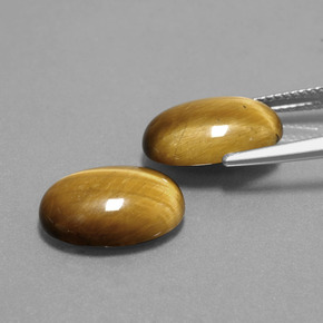 9.10カラットの天然ミディアム薄いブラウンTiger's Eye（14.1×10 mm・オーバルカット）